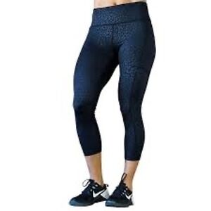 Constantly Varied Gear CVG Womens Black Leopard Print Leggings Small Pockets